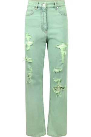 Msgm Dames, Jeans, Groen, Maat: XS Katoen