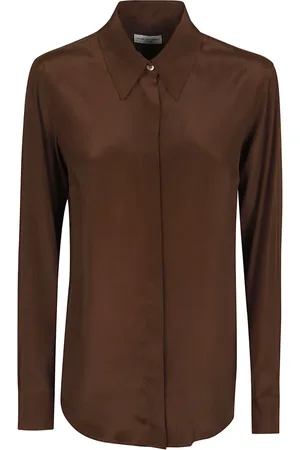 DRIES VAN NOTEN Dames, Blouses & Shirts, Bruin, Maat: L Zijde