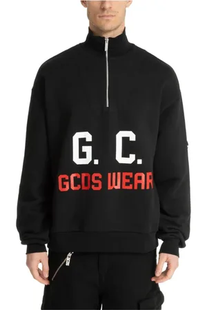 GCDS Heren, Sweatshirts & Hoodies, Zwart, Maat: L Katoen