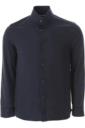 Emporio Armani Heren, Overhemden, Blauw, Maat: 2XL Katoen