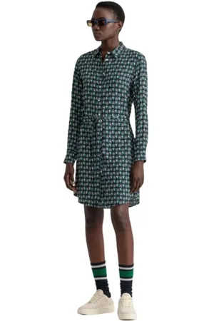 GANT Dames, Jurken, Blauw, Maat: S Viscose