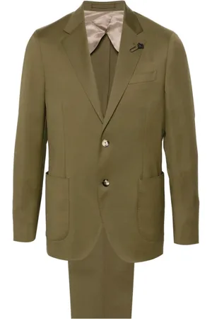 LARDINI Heren, Pakken, Groen, Maat: XL Wol