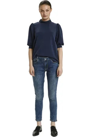 My Essential Wardrobe Dames, Blouses & Shirts, Blauw, Maat: XL Modal