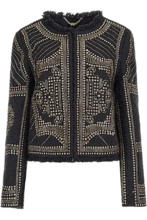 Guess Dames, Jassen, Zwart, Maat: XL Tweed