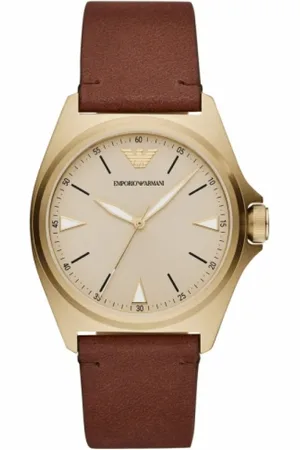 Emporio Armani Heren, Accessoires, Geel, Maat: ONE Size Leer