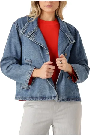 Object Dames, Jassen, Blauw, Maat: XL Denim