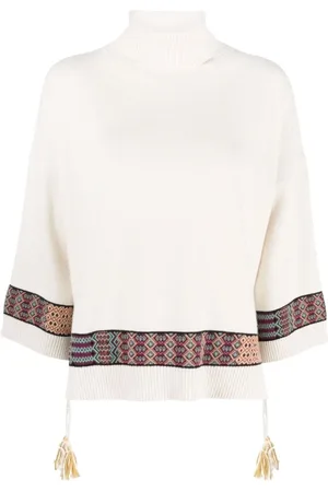 Etro Dames, Truien, Wit, Maat: S Katoen
