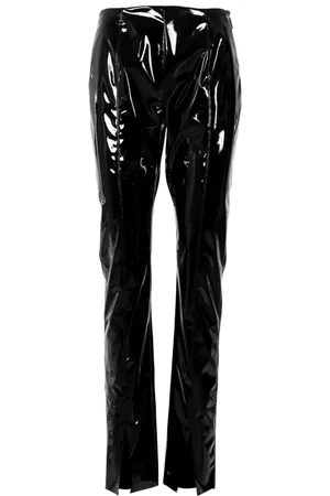 Msgm Dames, Broeken, Zwart, Maat: S Vinyl