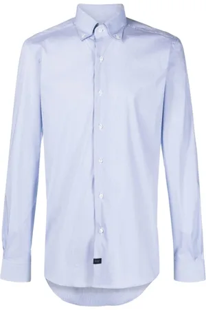 FAY Heren, Overhemden, Blauw, Maat: 2XL Katoen