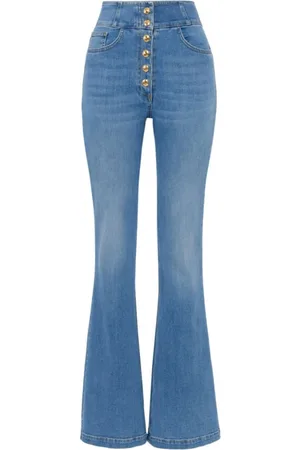 Elisabetta Franchi Dames, Jeans, Blauw, Maat: W27 Katoen