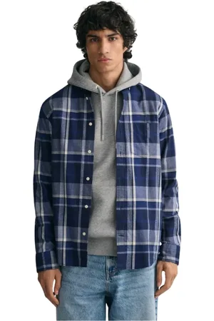 GANT Heren, Overhemden, Blauw, Maat: M Flanel