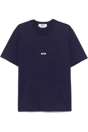Msgm Heren, Tops, Blauw, Maat: M Katoen