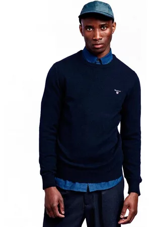 GANT Heren, Truien, Blauw, Maat: L Wol