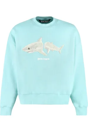 Palm Angels Heren, Sweatshirts & Hoodies, Blauw, Maat: XS Katoen