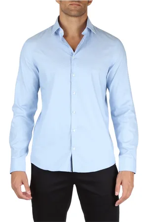 Calvin Klein Heren, Overhemden, Blauw, Maat: M Katoen