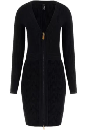 Guess Dames, Jurken, Zwart, Maat: 2XL