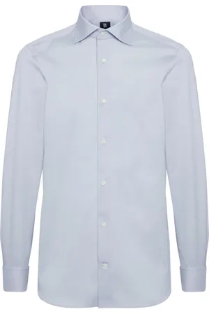 Boggi Milano Heren, Overhemden, Blauw, Maat: 3XL Katoen