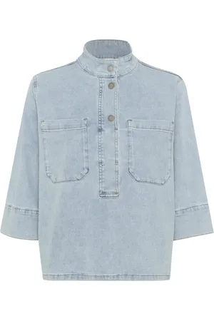 My Essential Wardrobe Dames, Blouses & Shirts, Blauw, Maat: M Denim