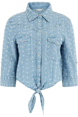 Guess Dames, Blouses & Shirts, Blauw, Maat: XS Viscose