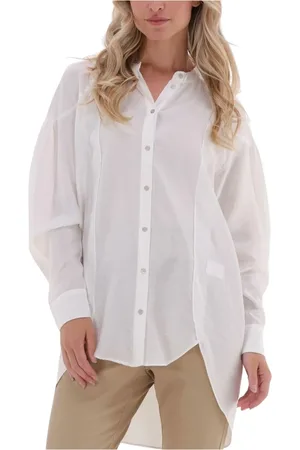 Co`Couture Dames, Blouses & Shirts, Wit, Maat: M Katoen