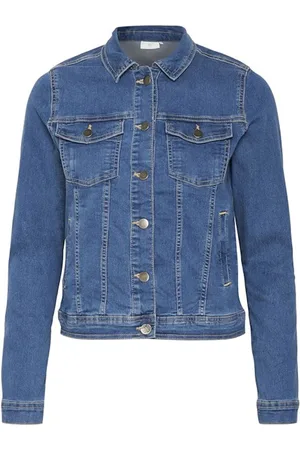 Kaffe Dames, Jassen, Blauw, Maat: 2XL Denim