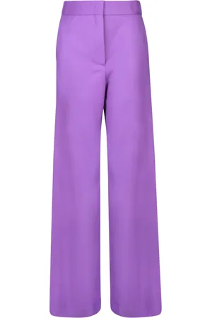 Msgm Dames, Broeken, Paars, Maat: 2XS Wol