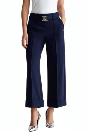 Liu Jo Dames, Broeken, Blauw, Maat: XS Viscose