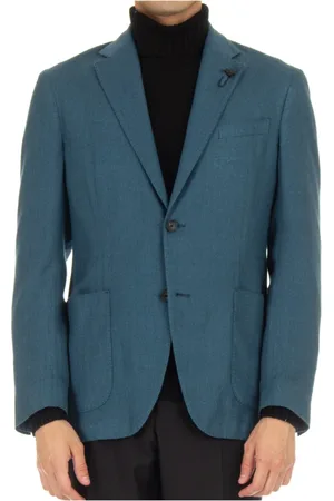 LARDINI Heren, Jassen, Blauw, Maat: M Wol