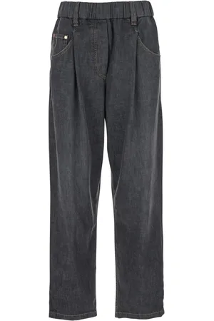 Brunello Cucinelli Dames, Jeans, Grijs, Maat: L Katoen
