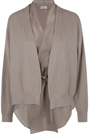 Brunello Cucinelli Dames, Truien, Bruin, Maat: XL Katoen