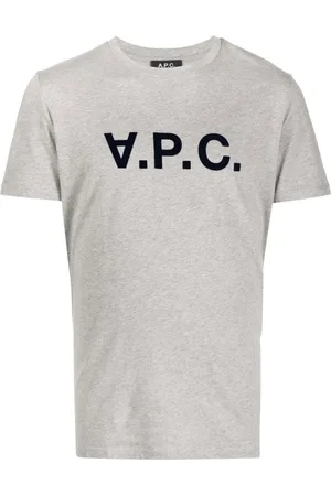 A.P.C. Heren, Tops, Grijs, Maat: S Katoen