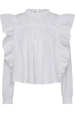 Co`Couture Dames, Blouses & Shirts, Wit, Maat: L Katoen