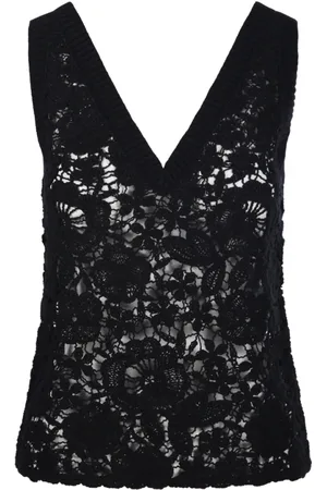 P.A.R.O.S.H. Dames, Tops, Zwart, Maat: M Katoen