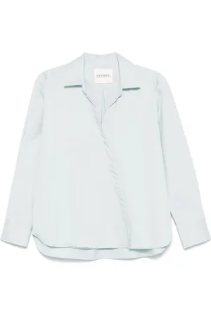 Closed Dames, Blouses & Shirts, Blauw, Maat: S Katoen