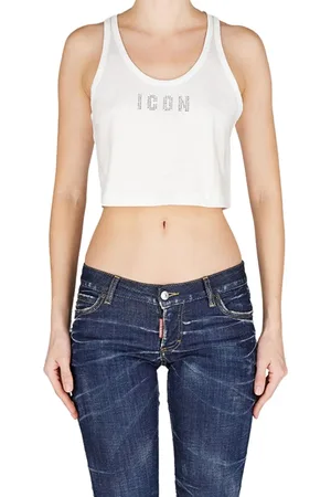 Dsquared2 Dames, Tops, Wit, Maat: 2XS Katoen