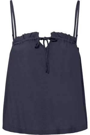 Ichi Dames, Tops, Blauw, Maat: M Viscose