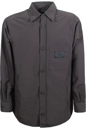 Emporio Armani Heren, Overhemden, Zwart, Maat: XL Poliester