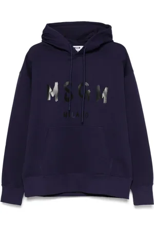 Msgm Heren, Sweatshirts & Hoodies, Blauw, Maat: M Katoen