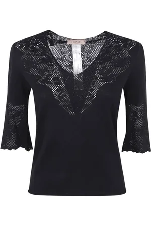 Twin-Set Dames, Blouses & Shirts, Blauw, Maat: L Viscose