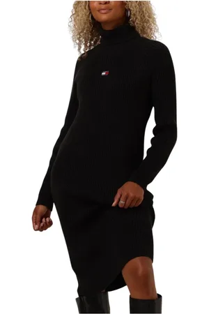 Tommy Hilfiger Dames, Jurken, Zwart, Maat: XS Katoen