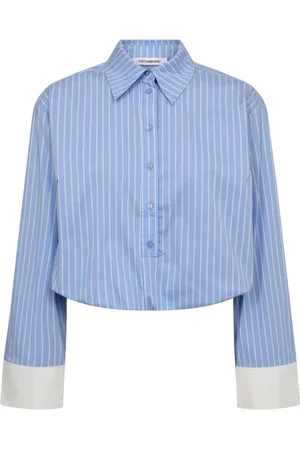 Co`Couture Dames, Blouses & Shirts, Blauw, Maat: L Katoen