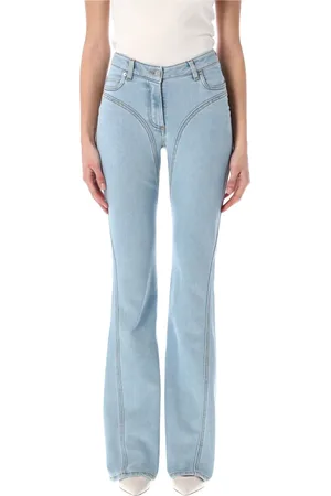MUGLER Dames, Jeans, Blauw, Maat: W24 L29 Katoen