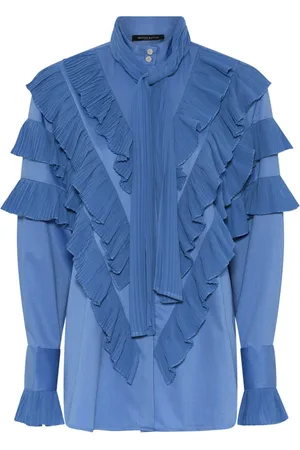 Bruuns Bazaar Dames, Blouses & Shirts, Blauw, Maat: XS Katoen
