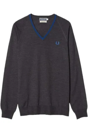 Fred Perry Heren, Truien, Grijs, Maat: 2XS Wol