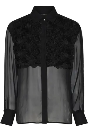 Bruuns Bazaar Dames, Blouses & Shirts, Zwart, Maat: XL Chiffon