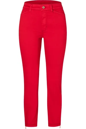 Mac Dames, Broeken, Rood, Maat: 4XS Denim