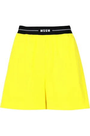 Msgm Dames, Korte broeken, Geel, Maat: S Katoen