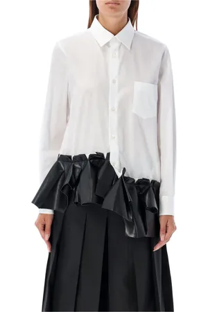 Comme des Garçons Dames, Blouses & Shirts, Wit, Maat: S Katoen