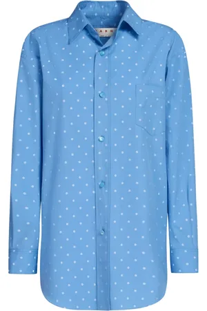 Marni Dames, Blouses & Shirts, Blauw, Maat: S Katoen