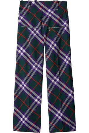 Burberry Heren, Broeken, Veelkleurig, Maat: M Wol